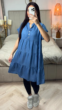 Denim Blouse Button Tencel Dress