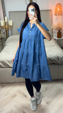 Denim Blouse Button Tencel Dress