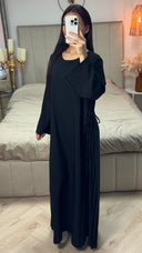 Double Sided Tie Belt Pleated Dress