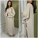 Double Tie Belt Sides Oversized Basic Dress