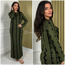 Knitwear Maxi Dress Curved Line Print 23198