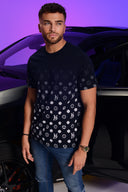 Dutch Angels – T-Shirt „Dutchogram“ in Marineblau, schmale Passform