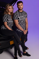 Dutch Angels – T-Shirt mit Full-DA-Logo, schmale Passform, schwarz