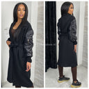 Tie Belt Trench Coat Bomber Sleeves Zip Detail