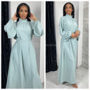 Elegant Maxi Tie Belt Collar Detail