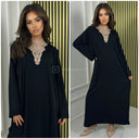 Embroidery Neck Basic Dress Oversized