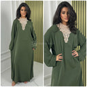 Embroidery Neck Basic Dress Oversized