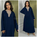Embroidery Neck Basic Dress Oversized