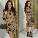 Berühmtes dickes Kleid mit V-Glitzer 691