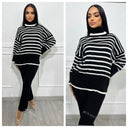 Striped Col Set Slim Fit