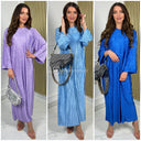 Glossy Zigzag Maxi Round Neck Dress