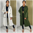 Fine Cardigan Pockets Stripe Detail