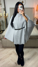 Oversized Butterfly Tie Belt Poncho 85CM