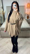 Oversized Butterfly Tie Belt Poncho 85CM