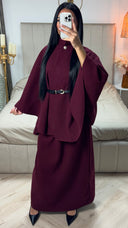 Oversized Belt Poncho + Skirt Set