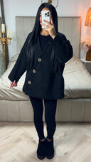Oversized Teddy Coat 3 Golden Buttons