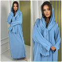 Glänzendes Kopftuchkleid Abaya mit goldenen Nähten