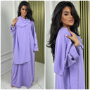 Glänzendes Kopftuchkleid Abaya mit goldenen Nähten