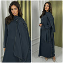 Glänzendes Kopftuchkleid Abaya mit goldenen Nähten