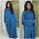Glänzendes Kopftuchkleid Abaya mit goldenen Nähten