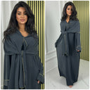 Glänzendes Kopftuchkleid Abaya mit goldenen Nähten