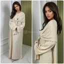 Glänzendes Kopftuchkleid Abaya mit goldenen Nähten