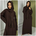 Glänzendes Kopftuchkleid Abaya mit goldenen Nähten