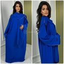 Glänzendes Kopftuchkleid Abaya mit goldenen Nähten