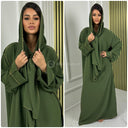 Glänzendes Kopftuchkleid Abaya mit goldenen Nähten