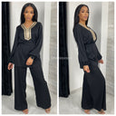 Golden Embroidered Tie Belt Set 5211