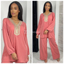 Golden Embroidered Tie Belt Set 5211