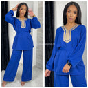 Golden Embroidered Tie Belt Set 5211