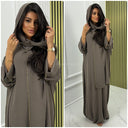 Kopftuch Abaya Goldenes Nahtdetail 2024