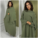 Superübergroße Glanz-Abaya mit Kopftuch, MADE IN ITALY