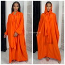 Superübergroße Glanz-Abaya mit Kopftuch, MADE IN ITALY