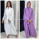Superübergroße Glanz-Abaya mit Kopftuch, MADE IN ITALY