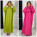 Superübergroße Glanz-Abaya mit Kopftuch, MADE IN ITALY