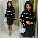 Hearts Sweater Puff Sleeves