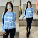 Hearts Sweater Puff Sleeves