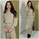 High Neck Lana Skirt Set Seam Detail