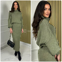 High Neck Lana Skirt Set Seam Detail