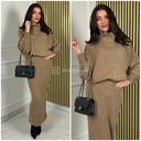 High Neck Lana Skirt Set Seam Detail