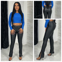 Leggings in Lederoptik mit seitlichem Schlitz HL857