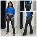 Lederoptik Leggings Weites Bein HL858