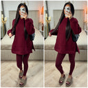 Hoodie Hooded Legging Set Side Split