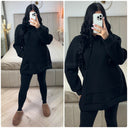 Hoodie Hooded Legging Set Side Split