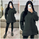 Hoodie Hooded Legging Set Side Split