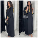 Djellaba Goldene Stickerei Hoodie Hals und Handgelenk