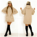 Hoodie Dress Double Puff Pockets