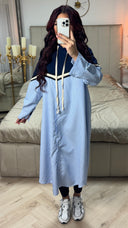 Hoodie Integrated Stripes Blouse